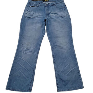 G.TTON STYLE Women Relaxed Bootcut Blue Flap Pockets Jeans 20 Waist 38 Inseam 32